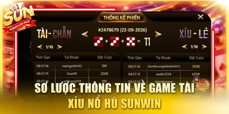 Sơ lược thông tin về game Tài Xỉu nổ hũ SUNWIN