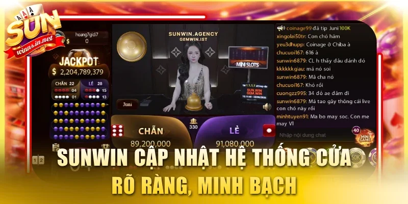 SUNWIN cập nhật hệ thống cửa rõ ràng, minh bạch